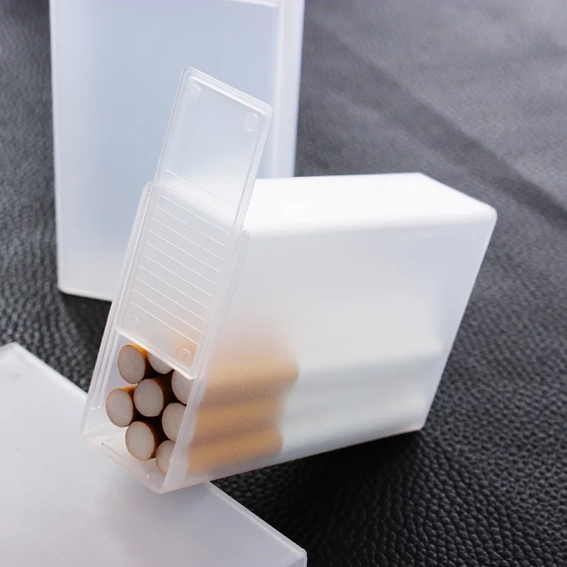 Wholesale price 2PCS Transparent flip up Cigarette case Waterproof pressure resistance slide cover Cigarette Box Smoking Gadgets