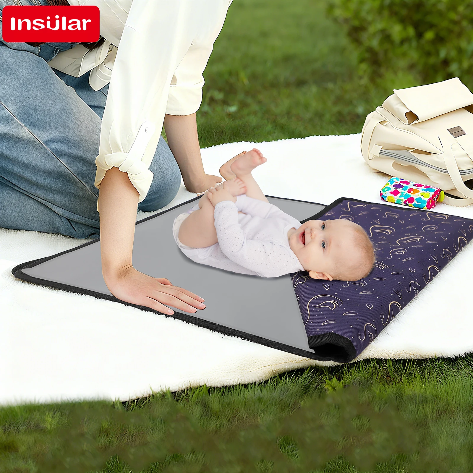 معزول طوي وسادة مقاومة للماء سهلة التخزين المحمولة حفاضات تغيير الوسادة السفر مريحة قابل للغسل حصيرة 73*48 سنتيمتر #1