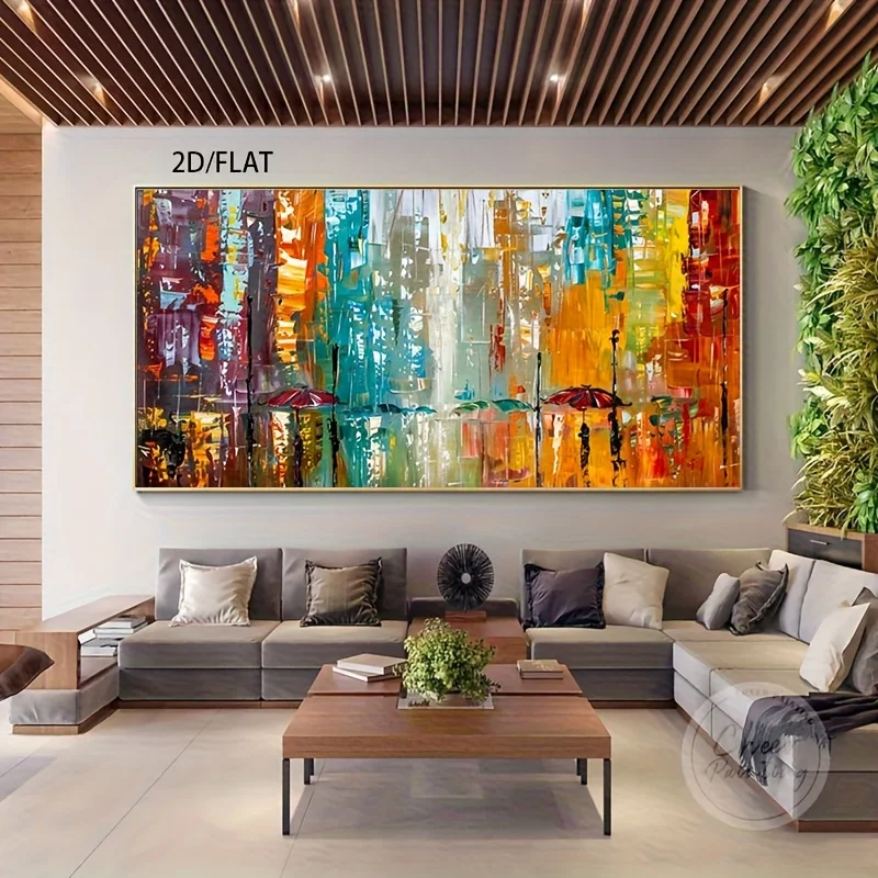 2DFlat,Frameless Painting Painting Style Living Room Modern Artist Home Decor Urban Abstract Poster Wall Art Print Bedroom Decor