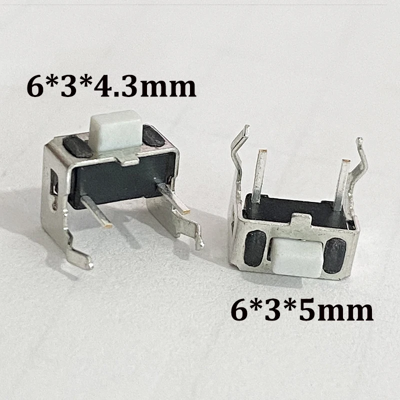 Cltgxdd 90 ° Bracket Tactile Switch TC-120V 6x3x4.3mm/6x3x5mm 2-pin White Button Micro Switch Suitable For Electronic Devices