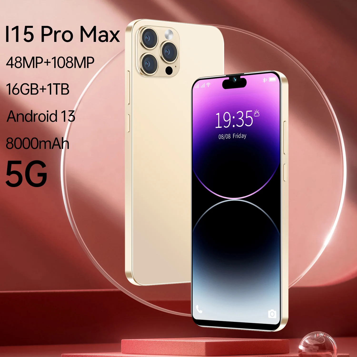 

Global Edition I15 Pro Max 2025 New 7.3inch HD Original Smart Dual Card 7800mAh Battery Facial Recognition Function