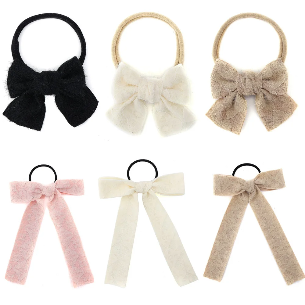 

001P Plush lace Hair Bows Cute Hairpins Girls Hair headband Barrettes Solid Clip Kids Headwear Fashion Hair Accessories