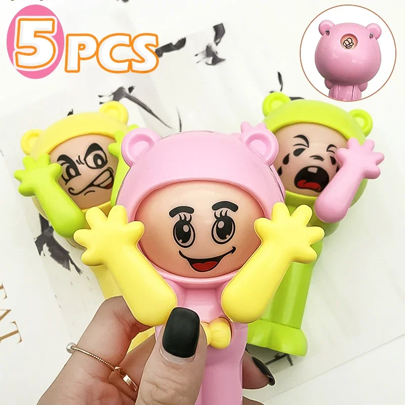 5PCS Cute Guessing Face-changing Doll Toy Cartoon Puzzle Creative Stone Scissors Cloth Face-changing Game Infant Interactive Toy