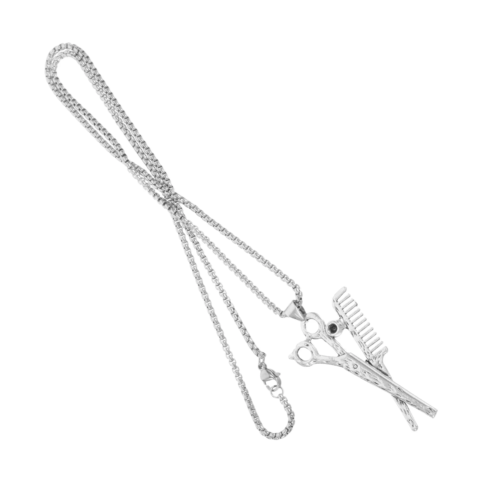 

Hair Salon Barber Necklace Stylist Ornament Scissor Haircutting Metal Charm Fashion Accessory Unique Design Celebrating