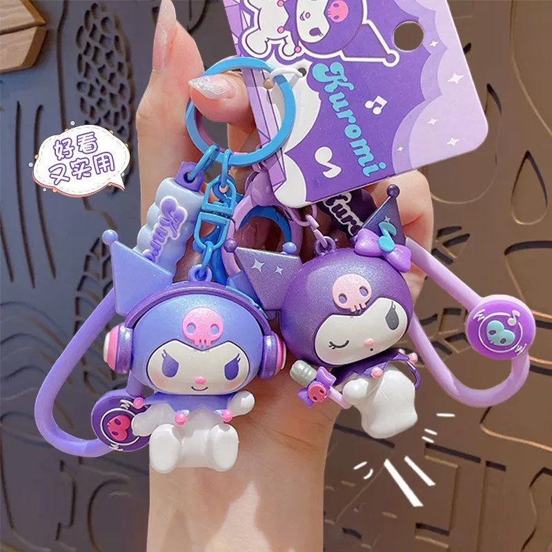 

Sanrio Kawaii Kuromi электронная музыкальная вечеринка серии ручная веревка брелок рюкзак креативный кулон детский праздничный подарок