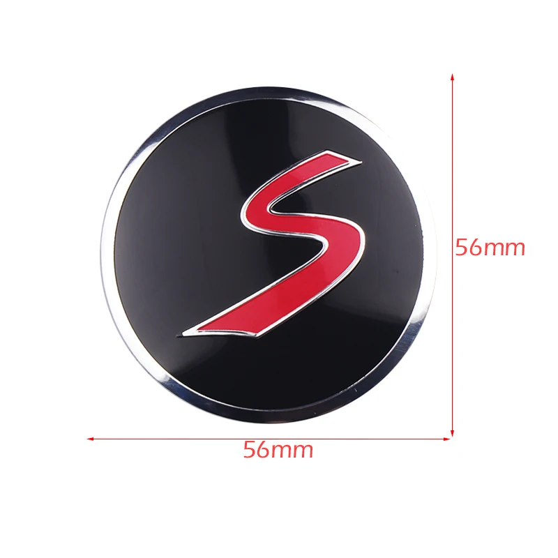 4PC 56MM Aluminum S Badge Car Wheel Center Cover Hub Caps Sticker for Mini Cooper R50 R52 R53 R56 R57 R58 R60 F60 F56 Accessorie