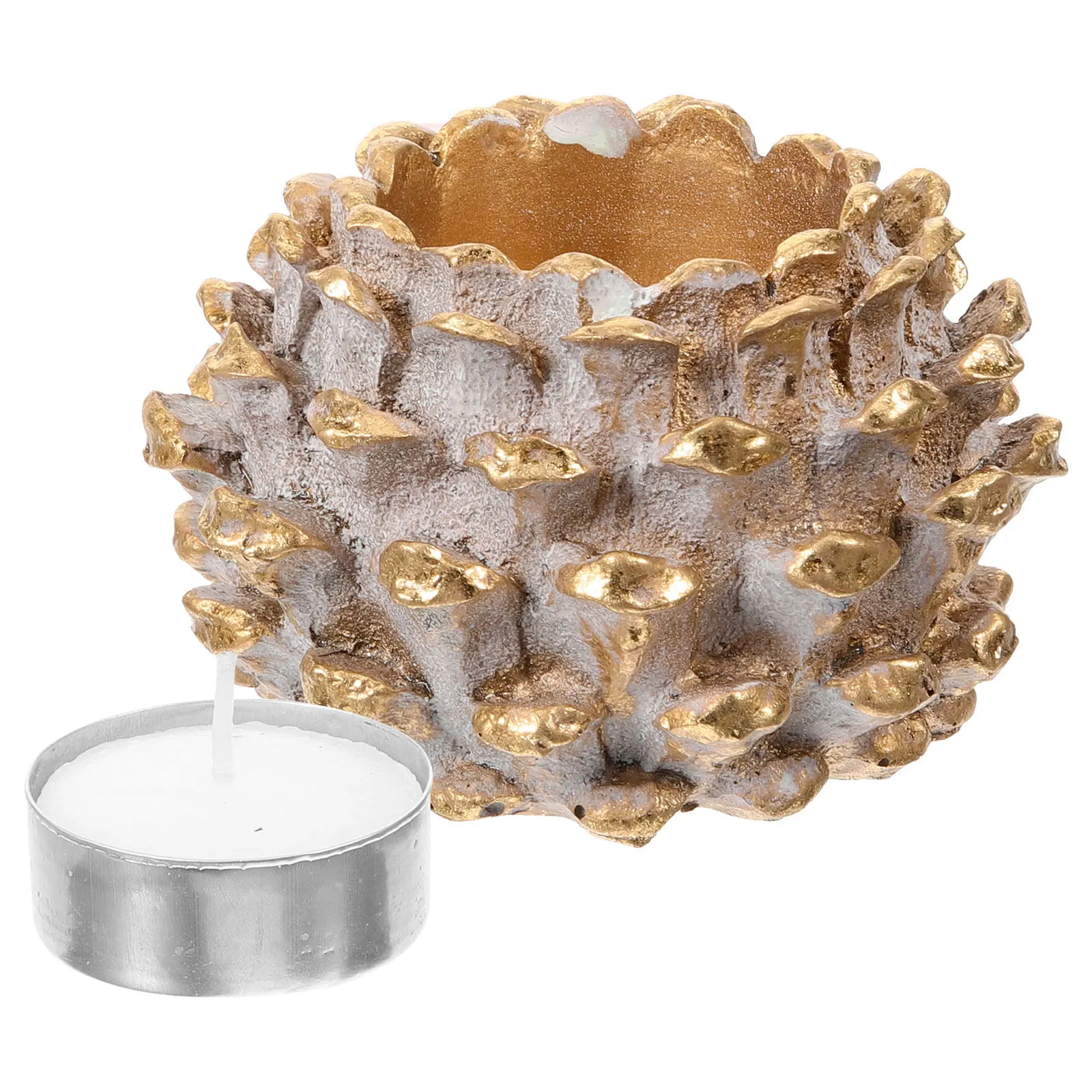 

Chic Pine Cone Shaped Resin Holder Non-Slip Stable Base for Christmas Decorations Desktop Adornment Holiday