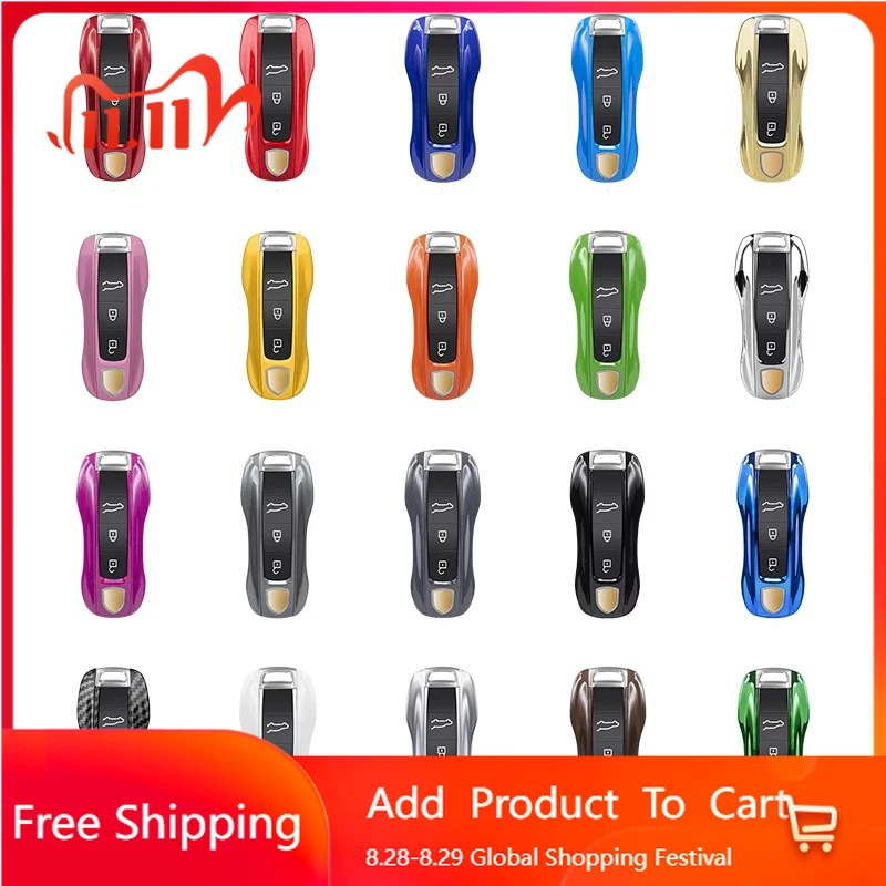 

Внутренние наклейки для Porsche Macan 95B Cayenne 92A Panamera 971 Cayman 718 Boxster 982 911 Taycan однотонный чехол для ключей автомобиля из АБС-пластика