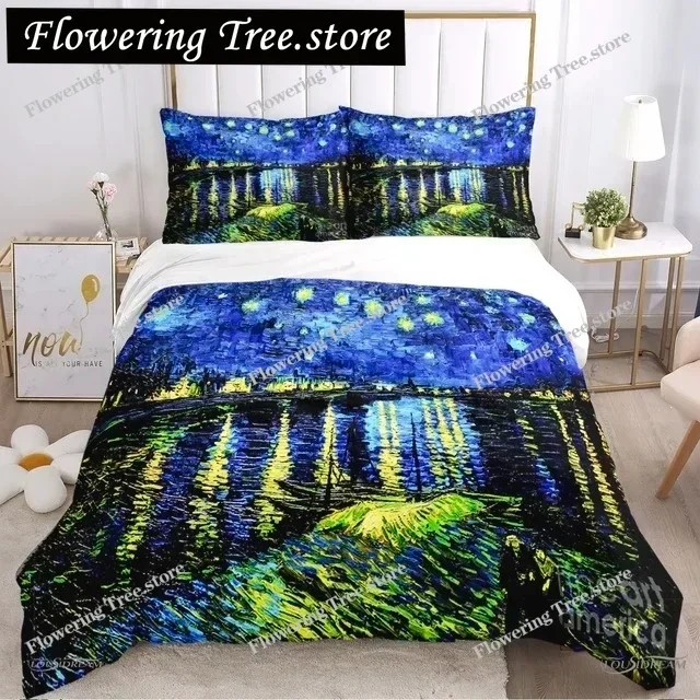 

Van Gogh Art Cute Kawaii Duvet Cover Comforter Bedding set Soft Quilt Cover and Pillowcases for Teens SingleDoubleQueenKing