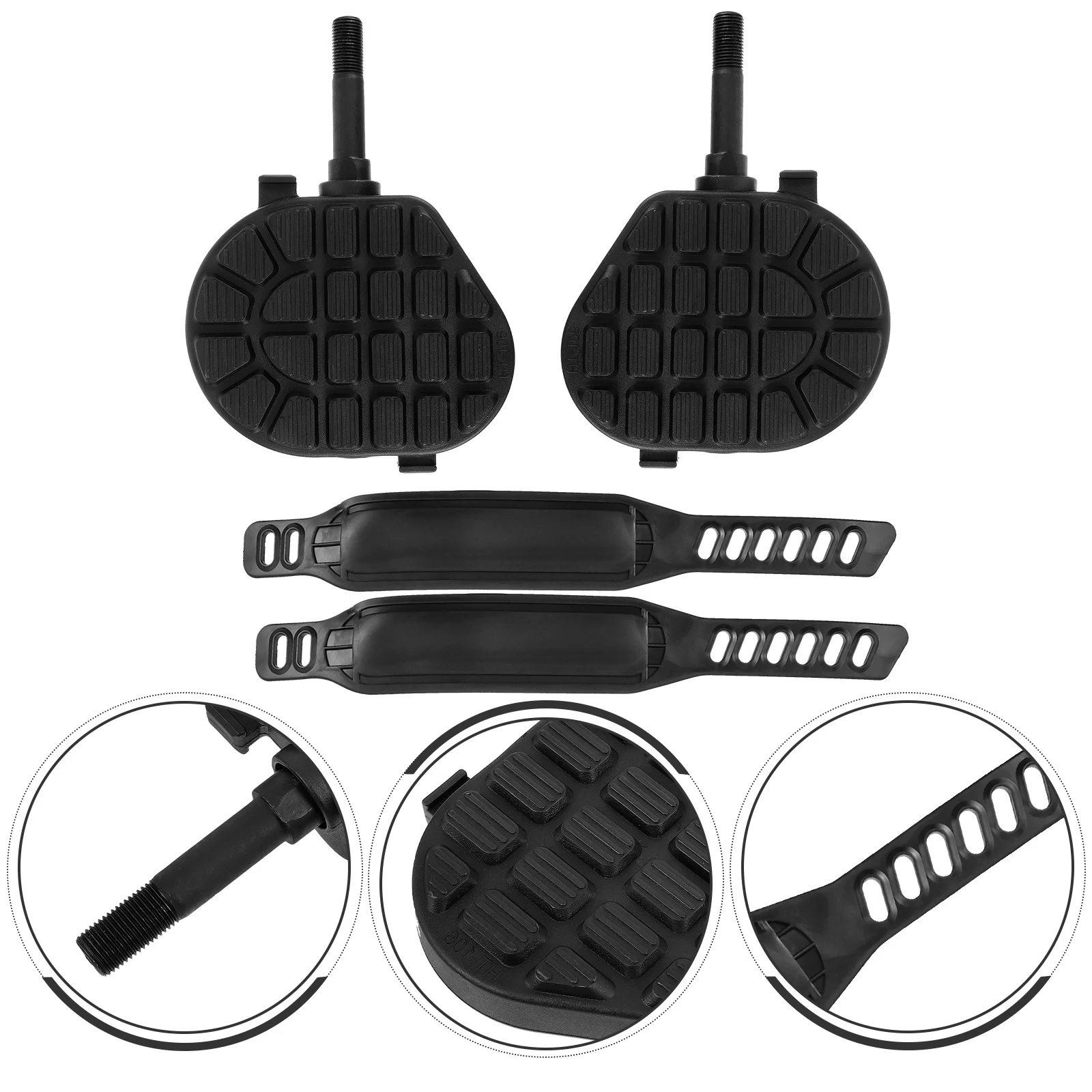 

1 set Non-Slip Bike Pedals Set For Indoor Cycling Mountain Biking Durable Fitness Pedal With Straps Universal Bicycle Pedals