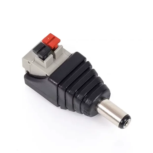Solder-free press type DC power connector male and female butt plug 12V 24V monitor video 5.5*2.1MM connection terminal