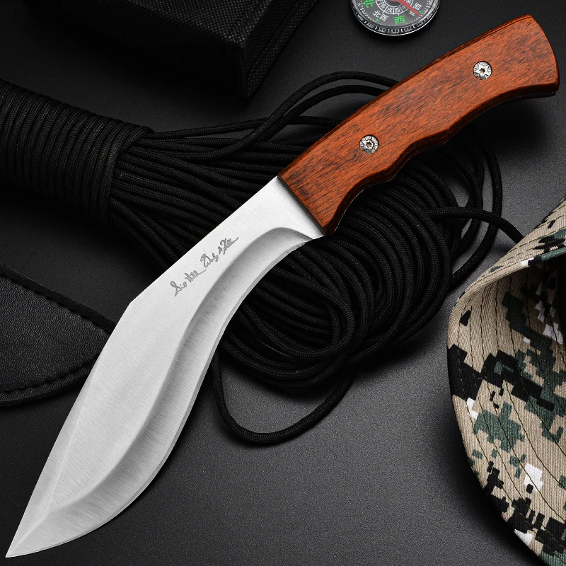 

Outdoor Curved Blade Knife Stainless Steel Small Scimitar Outdoor Portable Straight Knife