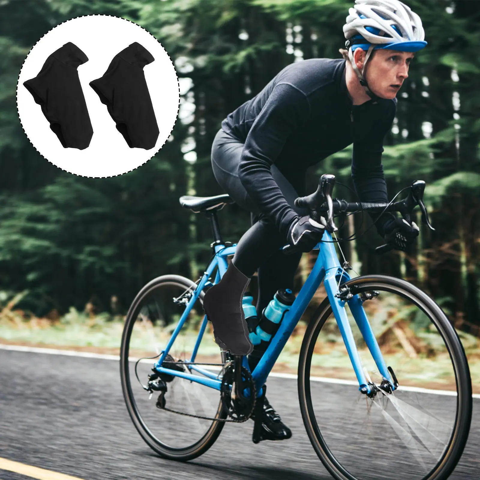 

Shoe Cover for Cycling Men Women Stretchy Overshoes Zippered Low-Profile Ankle Design Anti-Slip Comfortable Windproof