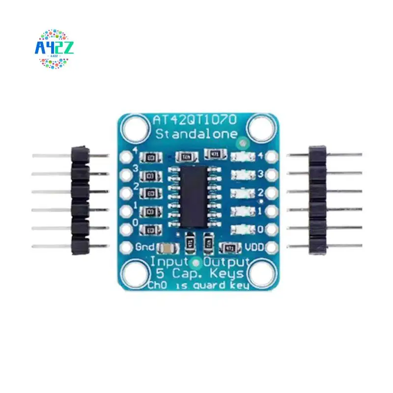 A42Z-AT42QT1070 Touch Sensor Breakout Board 5-Key Capacitive Touch Pad DIY Electronic Indicator Multiple Capacitive Sensing