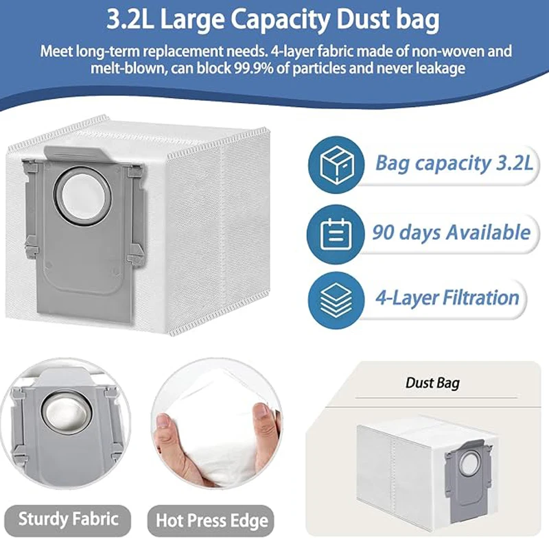For Roborock Qrevo Edge 3 Pro Robot Vacuum Accessories Main Brush HEPA Filter Mop Pad Side Brush Dust Bag Replacement Parts view 6