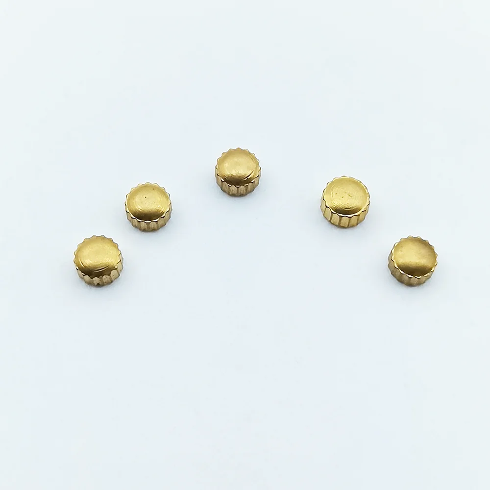 رأس ملحق الساعة مناسب لأجزاء إصلاح الساعة ذات الأنبوب المسطح الذهبي لحركة 7120