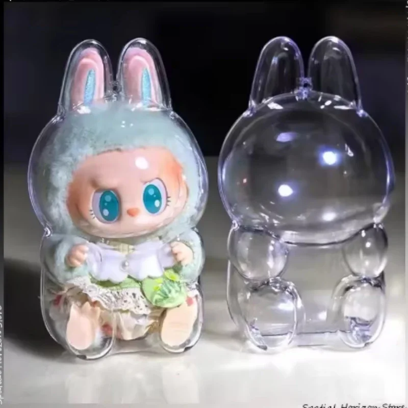 Labubu Transparent Protective Cover Stuffed Toys Cover Cute Elf Plushie Display Bag Mini Portable Storage Box