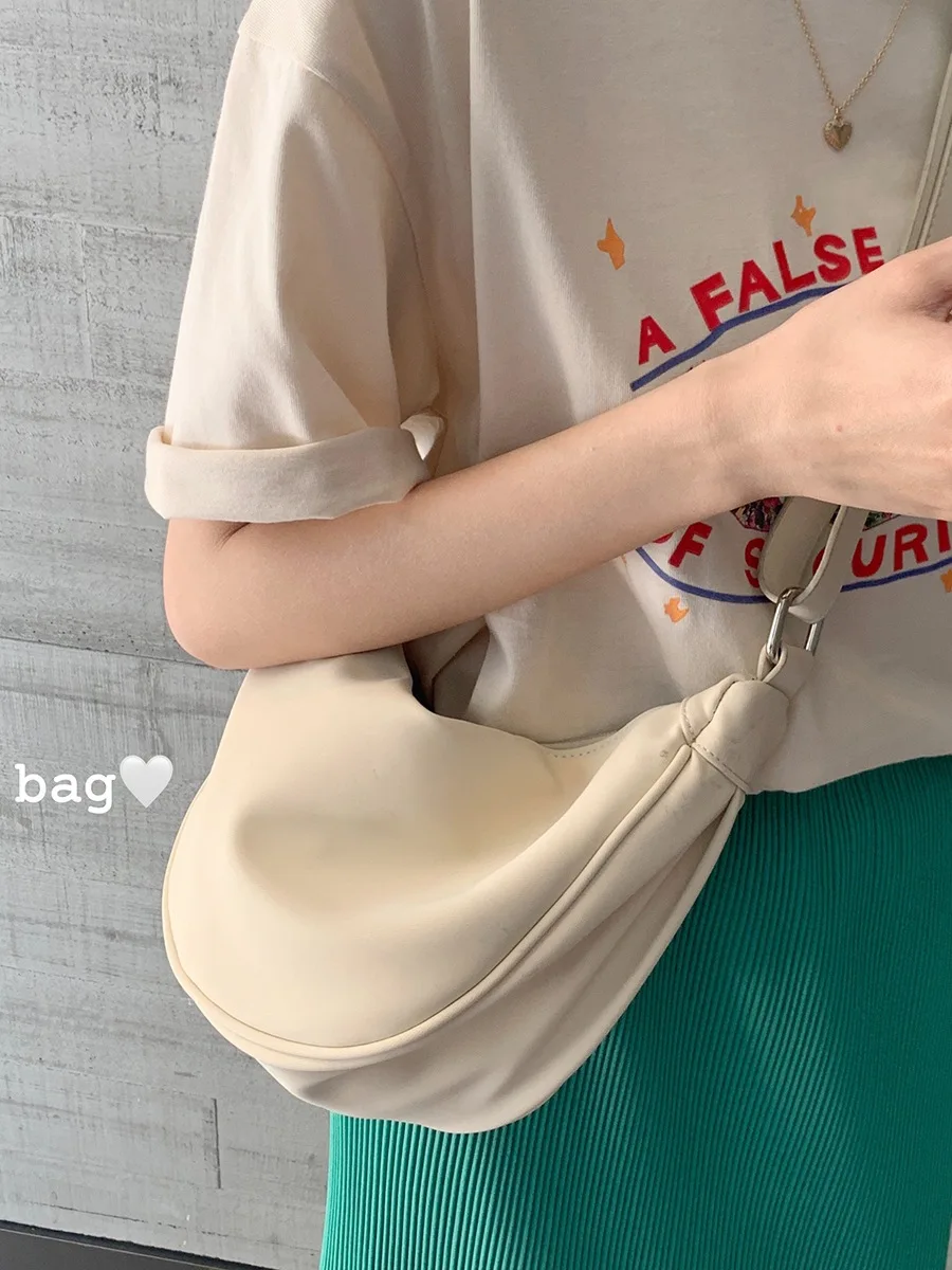 

TRSYPHXM 2024 new Casual minimalist bag, nylon canvas bag, women's 2024 new crossbody bag, versatile and lightweight armpit bag