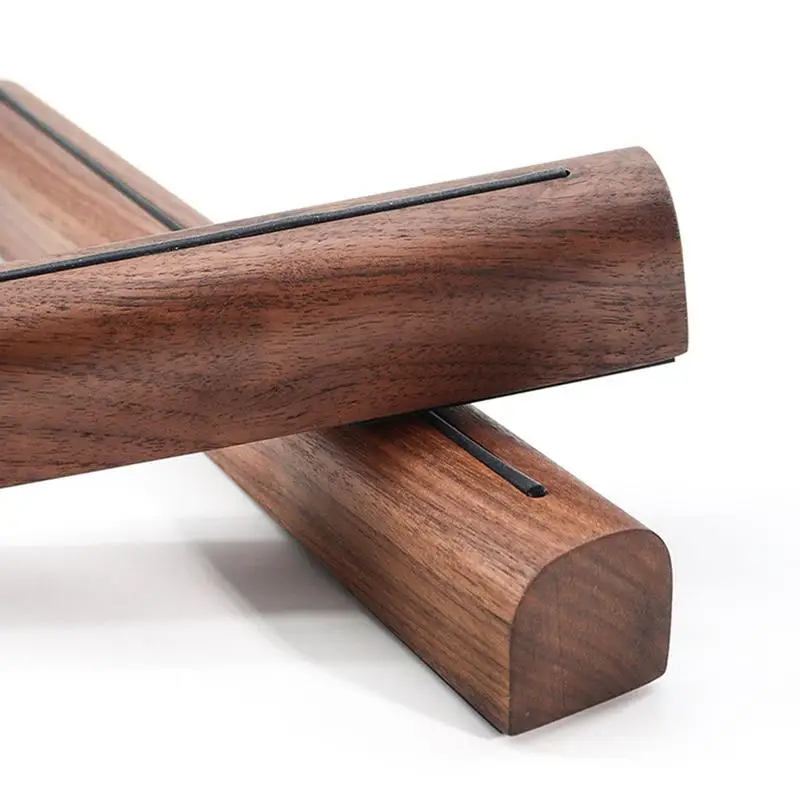 Penyangga Laptop vertikal, Notebook pendingin tidak slip stabil untuk meja Laptop kompak portabel kayu