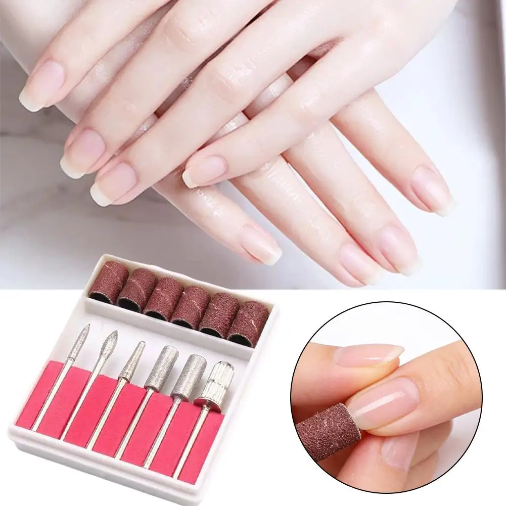 6PCS Nail Art Drill Bits and Sanding Bands for Nail Drill Replacement Set For Manicure Pedicure Gel Polish Removal Tool view 3
