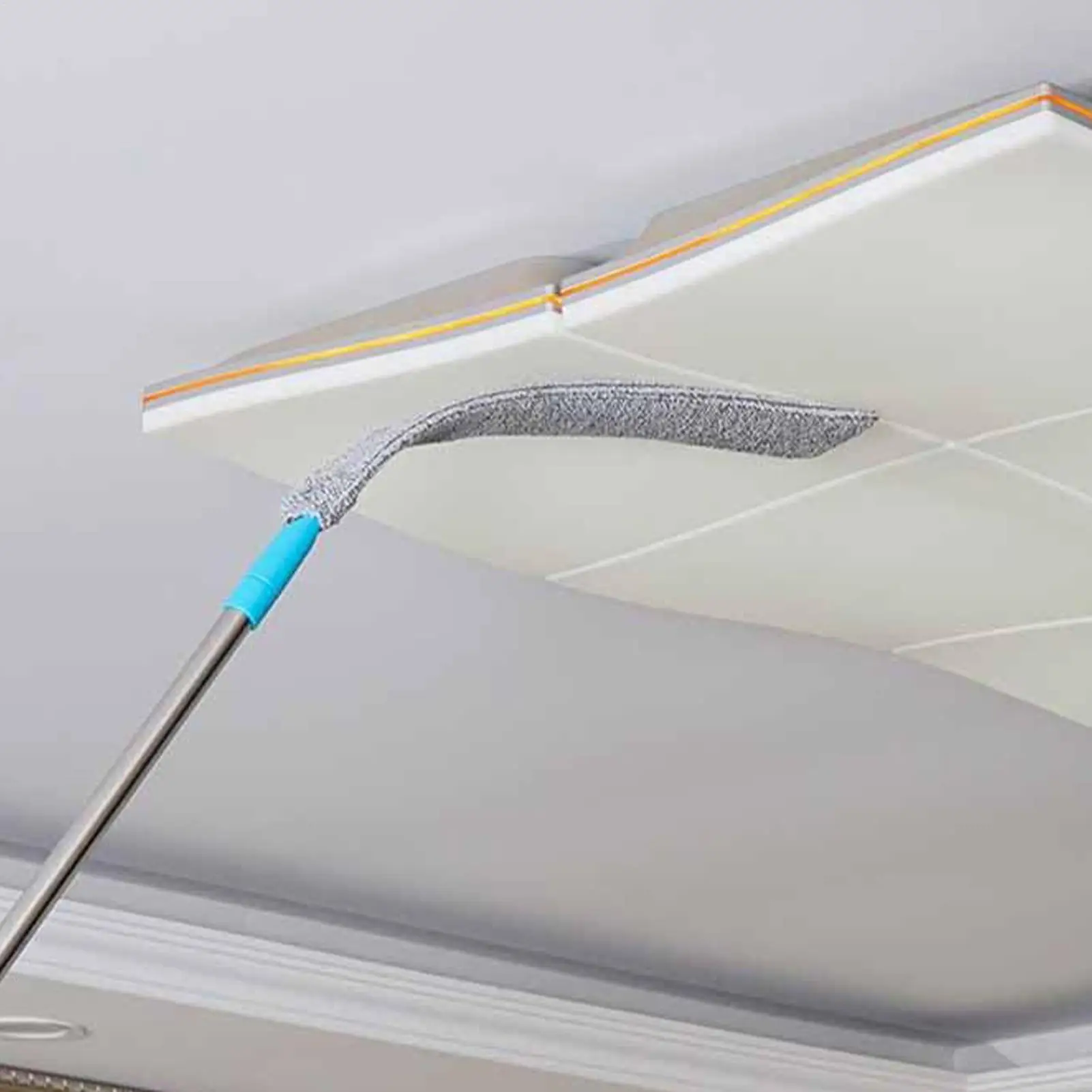 Long Handle Microfiber Flat Duster Under Appliance Cleaning Tool Retractable Dust Cleaning Artifact Extended Gap Dust Cleaner