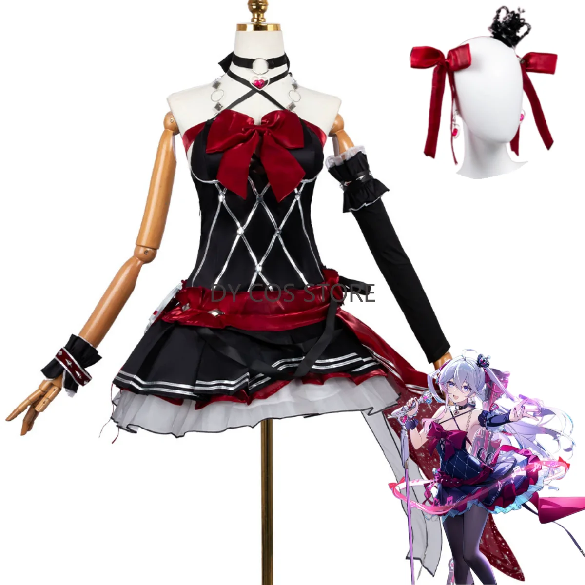 

Anime Game Strinova Kanami Cosplay Costume Black Red Evening Dress Lolita Skirt Adult Oman Sexy Masquerade Christmas Suit