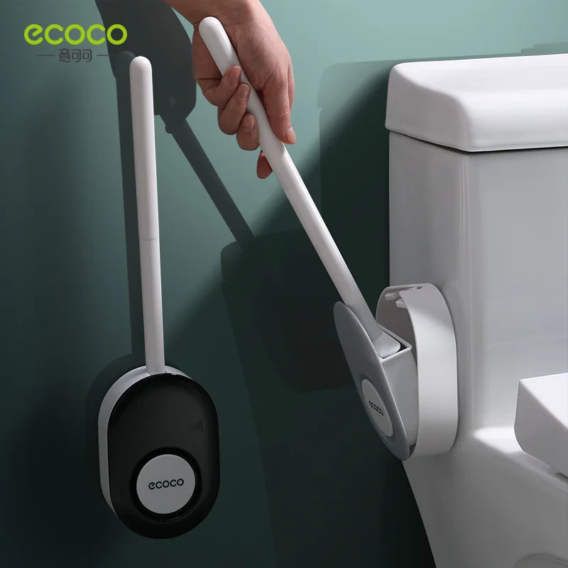 ECOCO Toilet Brush Bathroom Cleaning Brush with Crevice Silicone Wall Mounted Hanging Clean Product for Home Bathroom Accessory