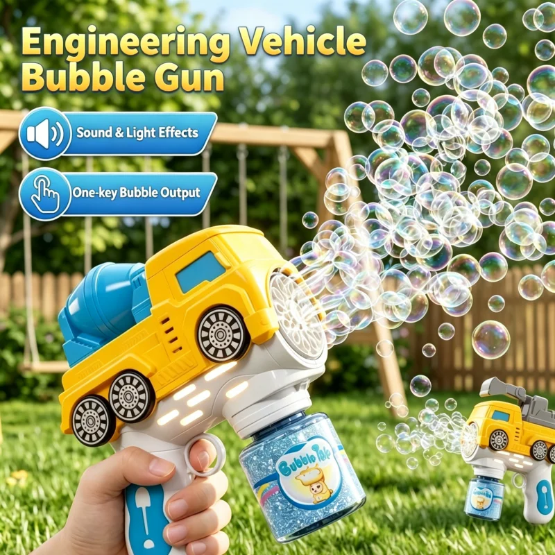 

Engineering Vehicle Bubble Gun 12 Hole Handheld Electric Soap Bubble Blowing Machine Outdoor Game Kid Toy Party Birthday Gifts