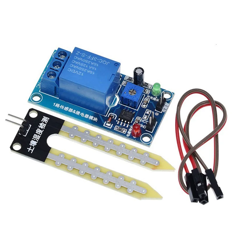 ABGI-3X DC 12V Soil Moisture Sensor Relay Control Module Automatic Watering Of The Humidity Starting Switch