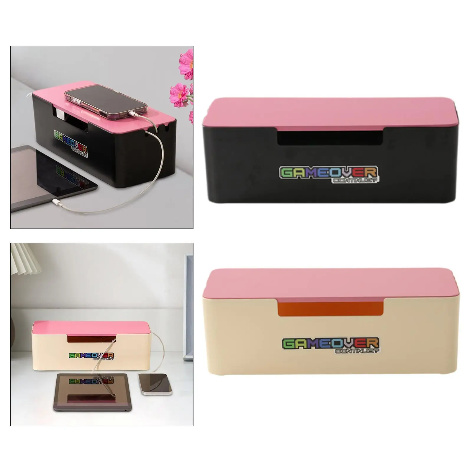 

Power Strip Cover Box Sturdy Wires Cable Hider Box Cable Management Box for TV Home Office Computer Floor Kitchen Appliances