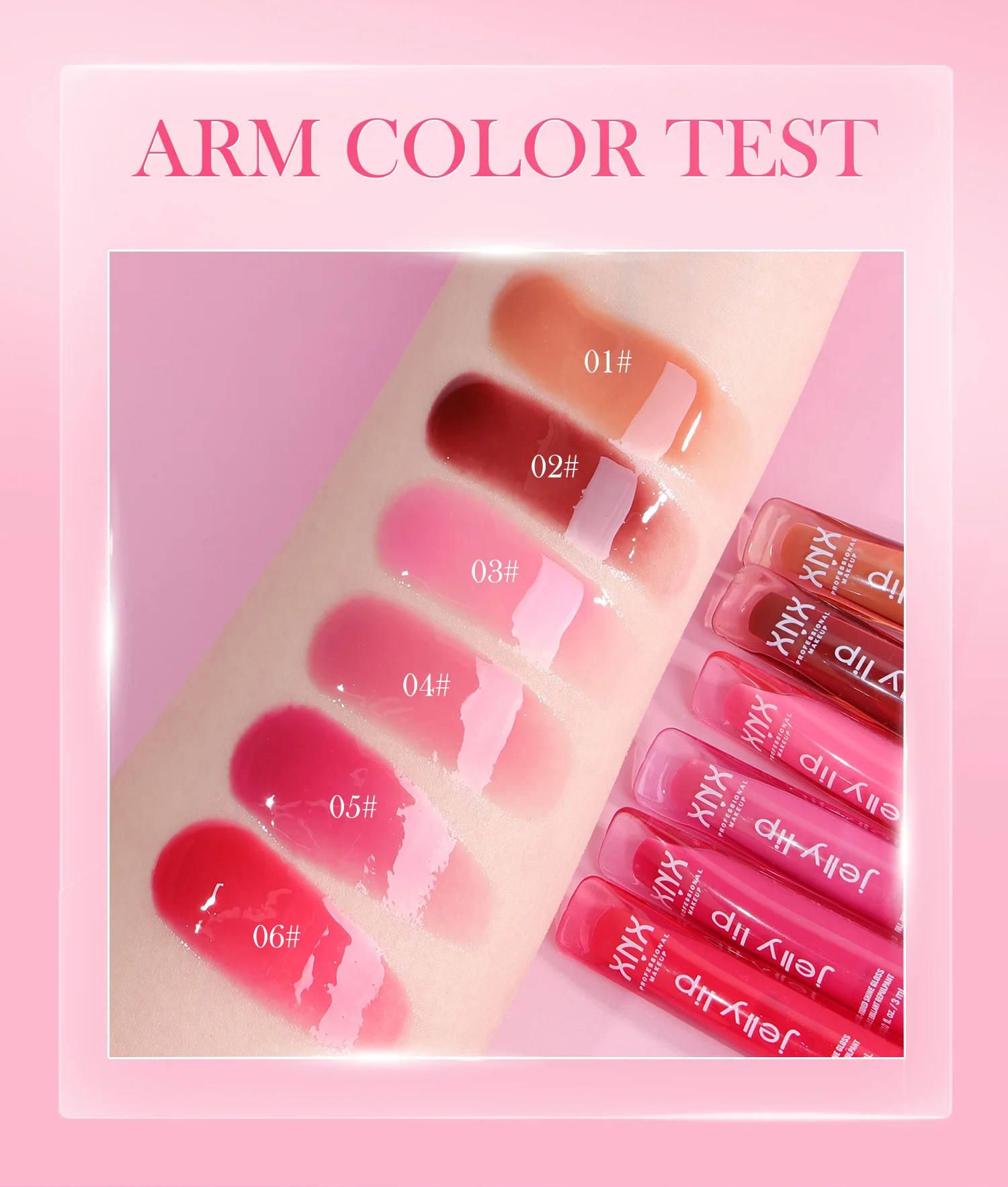 Glossy Lip Gloss Mirror-Finish Lipstick Jelly-Like Texture Moisturizing Formula Lip Makeup Kit Popular Shades Lip Color Kit