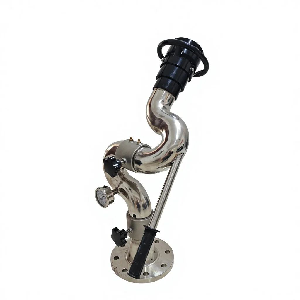 Hong'an Heavy Duty Fixed Stainless Steel Fire Monitor for Engineering Project with Pressure Gauge