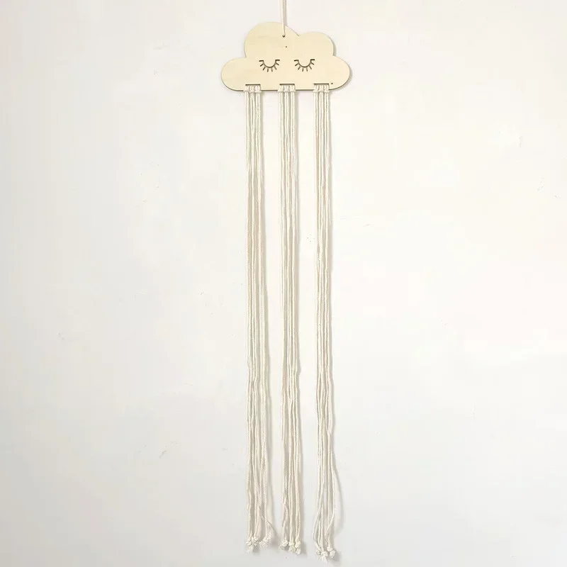 Wood Nordic Style Cloud Baby Hair Clips Holder Hairband Storage Pendant Hair Clip for Children Girls Bedroom Ornament Organizer