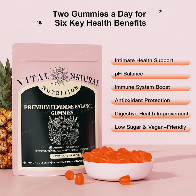 علكات التوازن الأنثوي الممتازة لدعم المناعة الصحية والعافية للنساء، تعزز المهبل الصحي 60 علكة #2