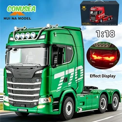 HUINA 1501 770S 1/18 Rc Truck Trailer Tractor Remote Control Car 19 Ch Rc Machine Engineering Cars On Radio Station Boy Toys