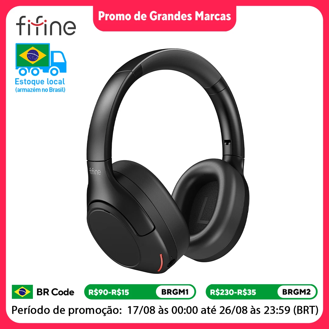FIFINE X3 Fones de ouvido intra-auriculares sem fio Bluetooth com cancelamento de ruído com 65 horas de reprodução, graves profundos, confortáveis para música/viagens