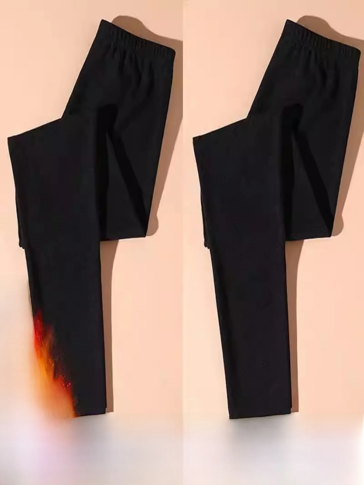 Women's Mid-High Waist Slim Fit Autumn Pants Double Sided Velvet Warm Fashionable Color Small Winter Fashion