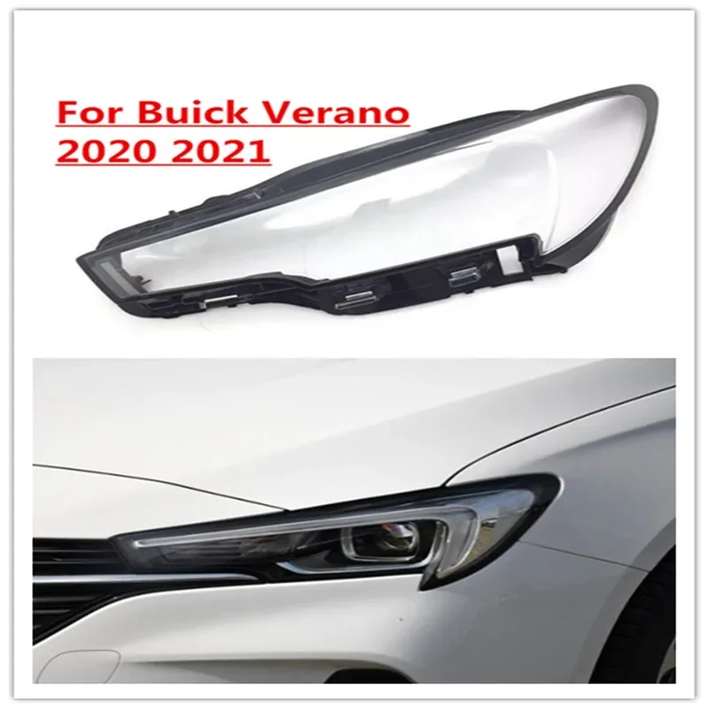 

HTTCY For Buick Verano 2020 2021 front Car Headlight Cover Lens Shell Lampcover Lampshade Headlamp Light mask