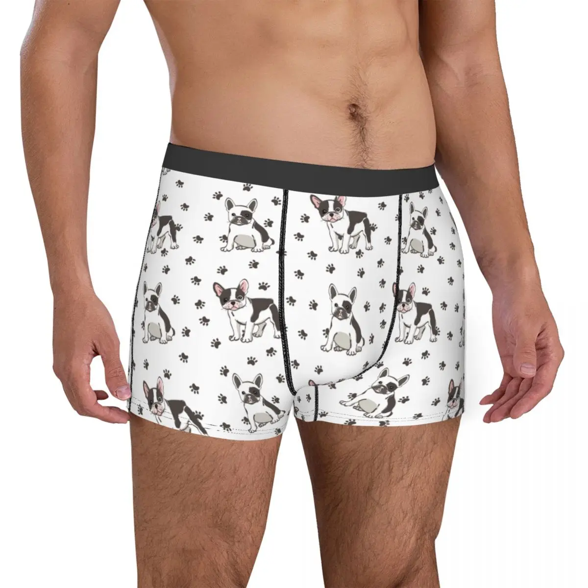 French Bulldog Dog Men's Underwear Animal Boxer Briefs Shorts Panties Novelty Breathable Underpants for Male Plus Size