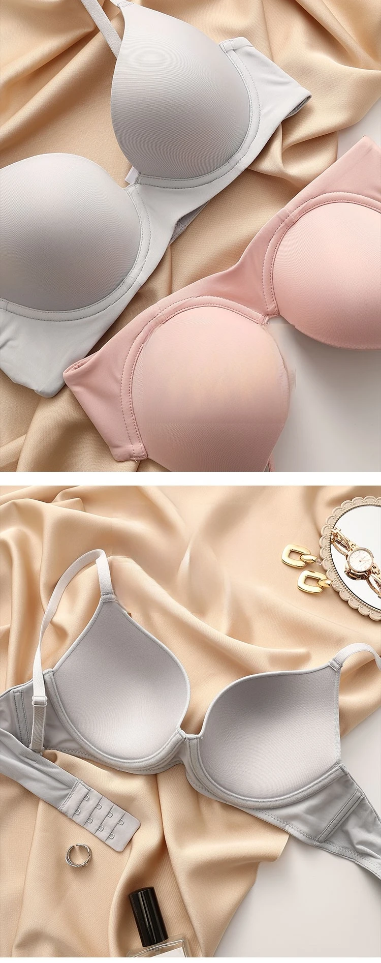 Plus Size Dessous für Frauen Nahtloser Push-Up-BH Sexy dünner Cup Baumwolle Büstenhalter Bequeme Unterwäsche Weibliche C D E Cup Unterwäsche – Detail 3