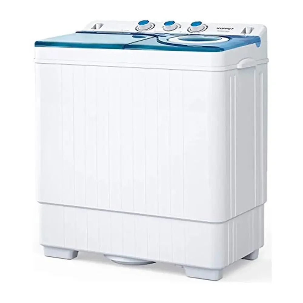 Portable Mini Washing Machine Twin Tub Washer&Spinner Combo 26lbs Capacity 1300RPM Drain Pump Easy Use Space Saving Design