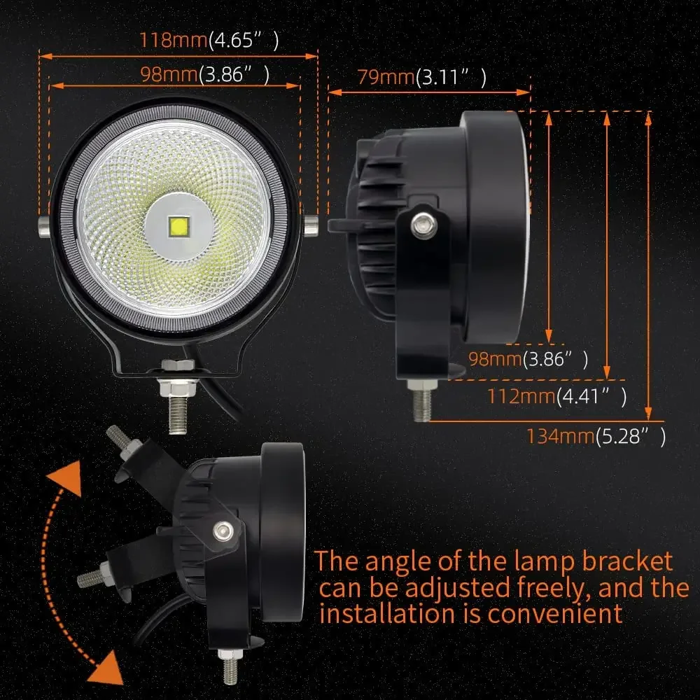 4inch Round Led Work Light Offroad Spotlights Light For Car ATV Dirt Bike Pickup Truck Motorcycle Headlight 12v 24v Fog light