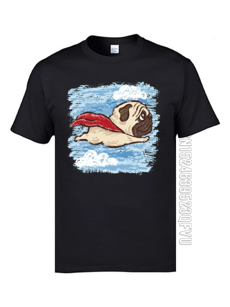 Flying Pug Terrier Dog Youth T-shirt Poodle Good Quality Summer Tops 100% Cotton Fabric Clothing Sweatshirt Oversize Hip Hop Tee
