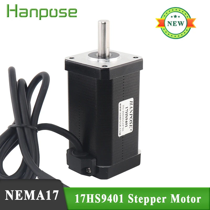 

HANPOSE nema17 stepper motor 80mm 2.8A 90N.CM 17HS9401 4 wire 1.8 degree hybrid CNC milling machine stepper motor