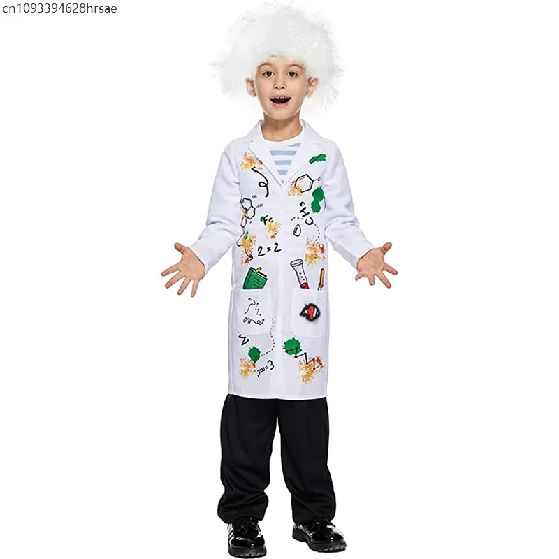 

2025 New Arrival Child Crazy Scientist Halloween Dress Up Boy Mad Scientist Costume