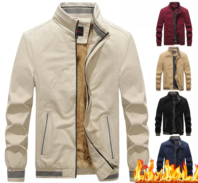 

Fleece Thickened Cotton Washed Jacket Men's Coat Autumn And Winter New Jacket Stand-up Collar Casual Men's Top