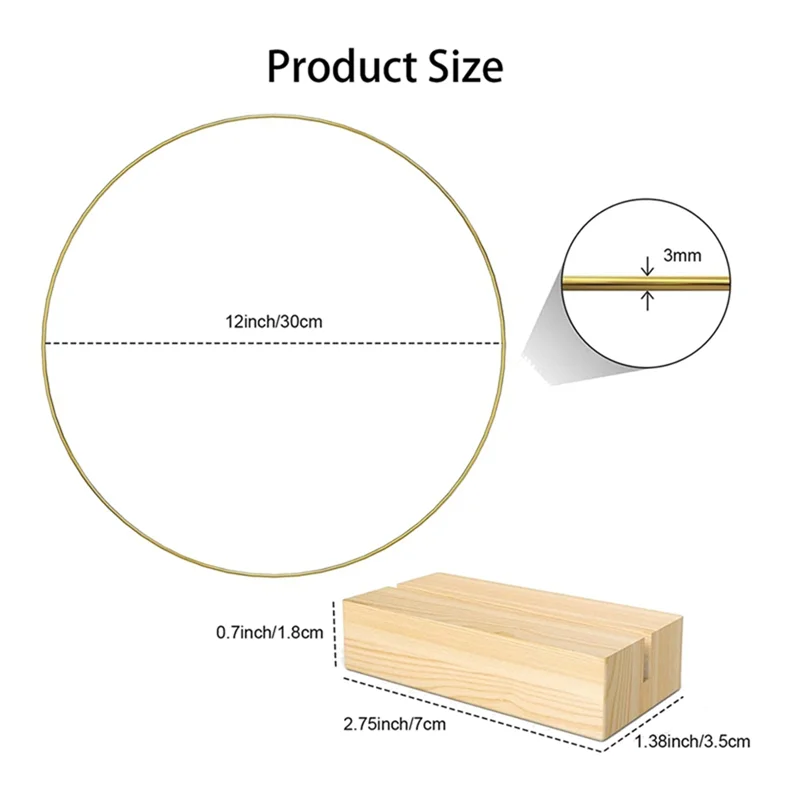 A45I 10 Pack Metal Wreath Iron Circle Circle Garland Simulation Flower Big Circle Wood Tabletop Decoration Circle