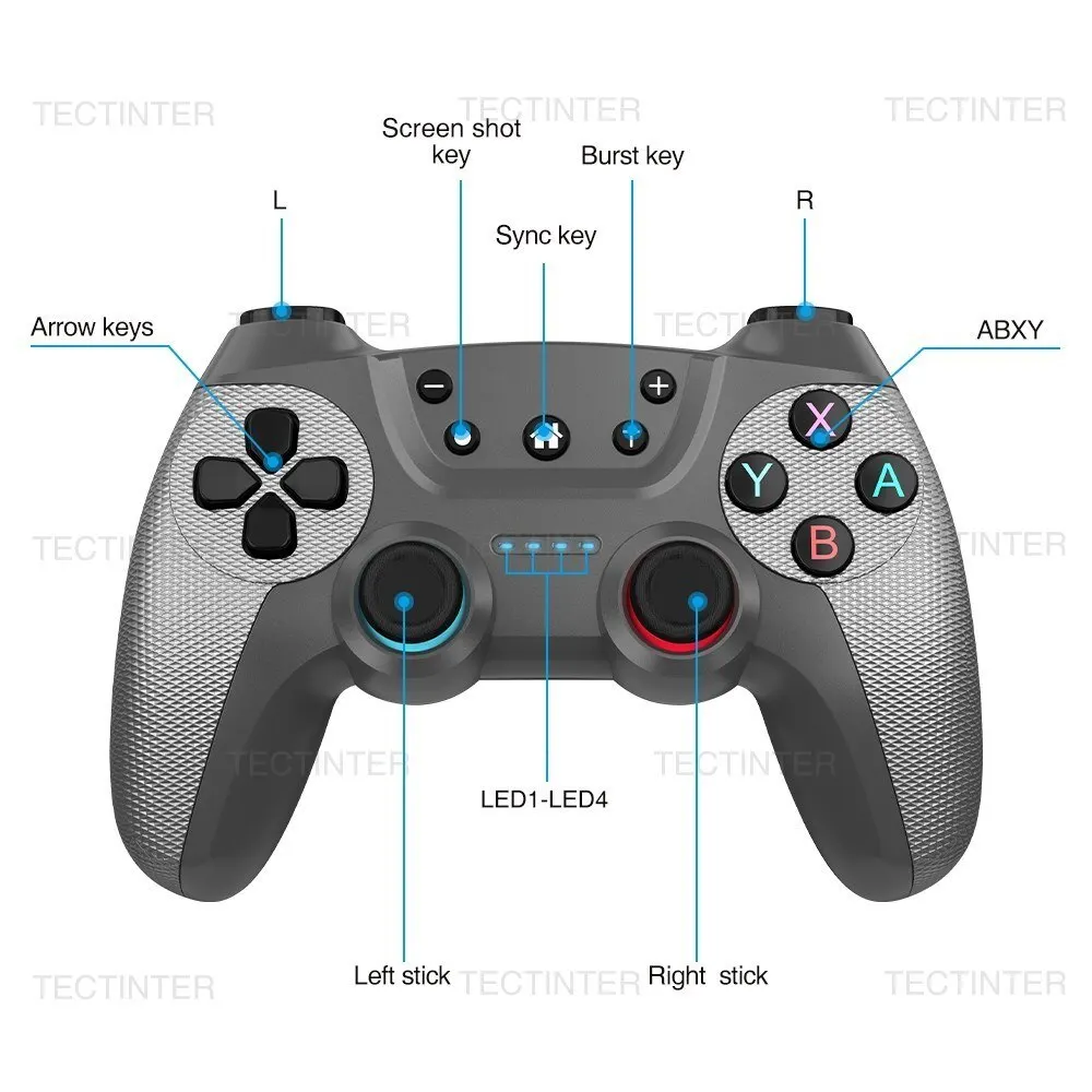 دعم TECTINTER بلوتوث متوافق مع مفتاح nentindenta/مفتاح Oled أندرويد Gamepad USB PC