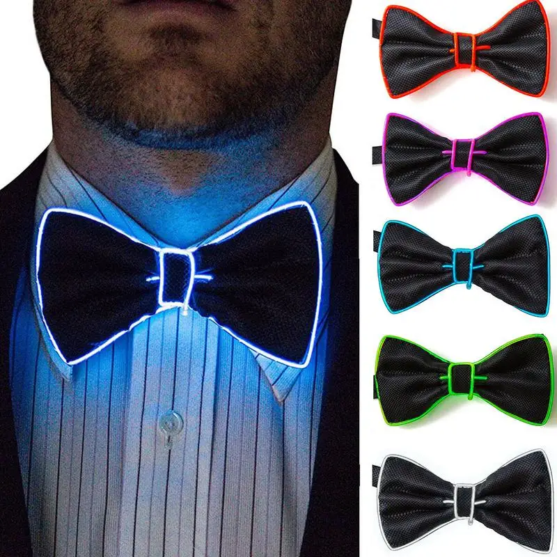 

Led Light Up Bow Tie Neon Necktie Masquerade Party Luminous Bow Tie Glow In The Dark Birthday Wedding Cosplay Costume Supplies