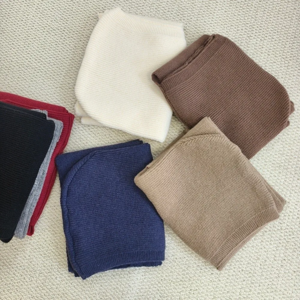 Soft Knitted Beanies Cap Long Ear Protection Thick and Warm Hat Integrated Hat with Attached Scarf Motorcycle Hat Travel